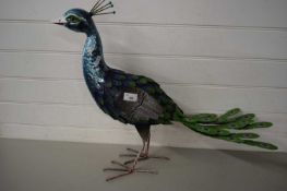 MODERN METAL MODEL OF A PEACOCK