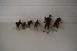 COLLECTION OF VARIOUS POTTERY HORSES TO INCLUDE BESWICK