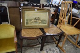 PAIR OF CANE SEATED BEDROOM CHAIRS