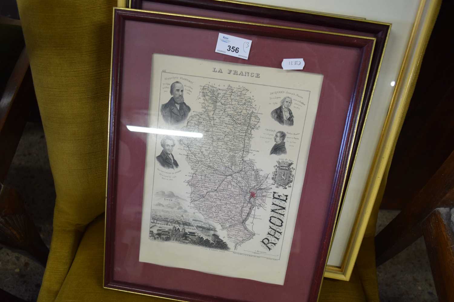 MIXED LOT COMPRISING FRAMED MAP OF CUMBERLAND TOGETHER WITH TWO FRAMED FRENCH MAPS (3)