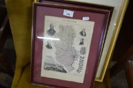 MIXED LOT COMPRISING FRAMED MAP OF CUMBERLAND TOGETHER WITH TWO FRAMED FRENCH MAPS (3)