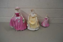 MIXED LOT THREE VARIOUS COALPORT FIGURINES