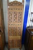 FAR EASTERN HARDWOOD FOLDING SCREEN WITH VINE DECORATION