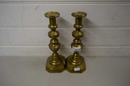 PAIR OF BRASS CANDLESTICKS