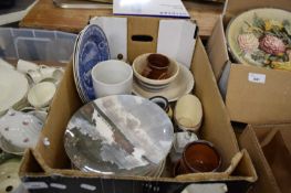 ONE BOX VARIOUS CERAMICS TO INCLUDE ROYAL DOULTON NIAGARA FALLS PLATE AND OTHERS