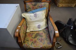 EARLY 20TH CENTURY HARDWOOD FRAMED ARMCHAIR