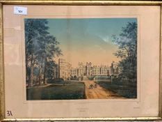 Hand-coloured Lithograph,"Windsor Castle", published Germany c 1850.