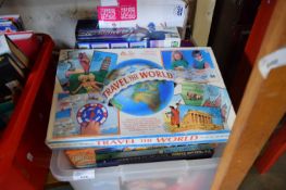 ONE BOX VARIOUS CHILDRENS BOOKS, GAMES ETC