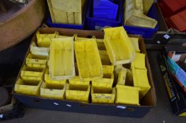 BOX OF YELLOW PLASTIC WORKSHOP TIDY TRAYS