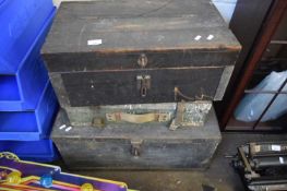 THREE VARIOUS VINTAGE TOOL BOXES WITH SOME CONTENTS