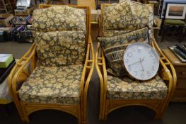 PAIR OF BAMBOO FRAMED CONSERVATORY CHAIRS