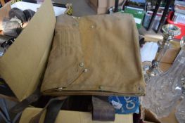 BOX CONTAINING LEATHER BELTS, SMALL CANVAS BAG ETC