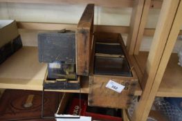 TWO WOODEN CASES CONTAINING GLASS PHOTOGRAPHIC NEGATIVES