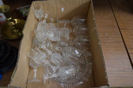 ONE BOX MODERN CLEAR DRINKING GLASS AND A GLASS BOWL