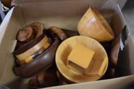 ONE BOX VARIOUS WOODEN BOWLS