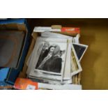 BOX CONTAINING VARIOUS BLACK AND WHITE PRESS PHOTOS TO INCLUDE ROYALTY INTEREST