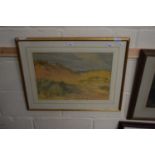 Sand Dunes, watercolour (contemporary),unsigned,14x19ins, framed, mounted and glazed.