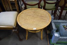 ROUND BAMBOO FRAMED COFFEE TABLE