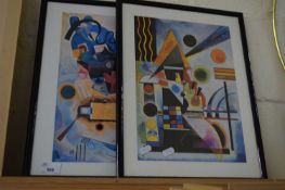 AFTER KANDINSKY, TWO COLOURED PRINTS, F/G