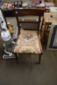 MAHOGANY BAR BACK AND SABRE LEG DINING CHAIR