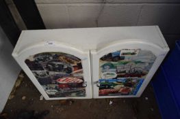 SMALL TWO-DOOR WALL CABINET WITH DECOUPAGE FINISH