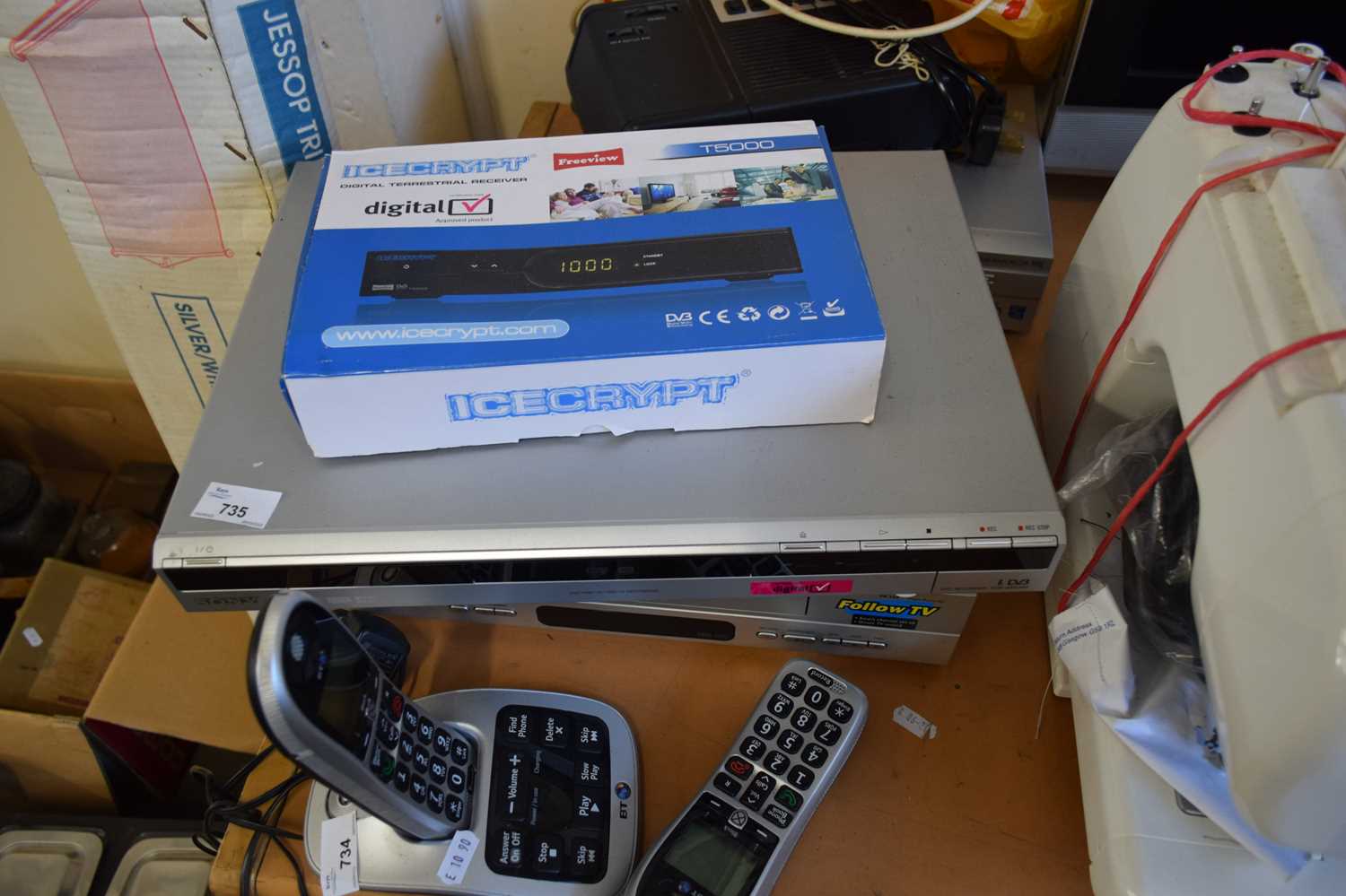DIGITAL TV RECEIVER, A SONY DVD PLAYER AND A PHILIPS VIDEO PLAYER