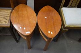 PAIR OF RETRO TEAK OVAL COFFEE TABLES