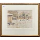 Leslie Morris Leopold Brangwyn RA (20th century),'snow in the garden', watercolour, signed to