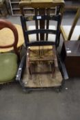 LADDERBACK CHAIR TOGETHER WITH A FOOT STOOL