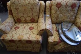 PAIR OF FLORAL UPHOLSTERED ARMCHAIRS