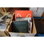 BOX CONTAINING BOOKS AND EPHEMERA TO INCLUDE ILLUSTRATED DICTIONARY OF GARDENING, GLENFIELD &