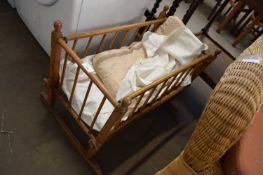 SMALL WOODEN FRAMED ROCKING COT