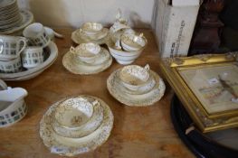 COLLECTION OF 19TH CENTURY STAFFORDSHIRE GILT DECORATED TEA WARES