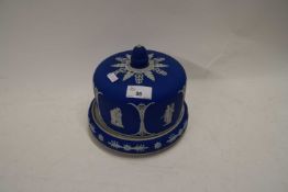 19TH CENTURY BLUE JASPERWARE CHEESE BELL