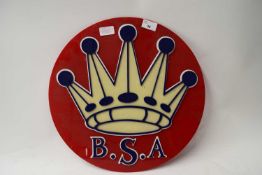 B.S.A. PERSPEX WALL PLAQUE