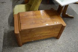 20TH CENTURY ORIENTAL CAMPHOR WOOD CHEST WITH CARVED DETAIL