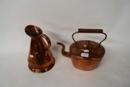 COPPER KETTLE AND COPPER JUG