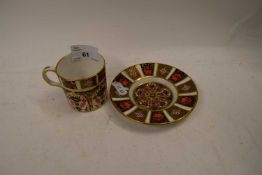 ROYAL CROWN DERBY COFFEE CAN AND SAUCER, PATTERN 1128