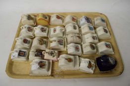 COLLECTION VARIOUS CRESTED MINIATURE CHEESE DISHES