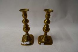 PAIR OF BRASS CANDLESTICKS