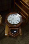 LATE 19TH CENTURY STYLE WALL CLOCK WITH UNSIGNED WHITE ENAMEL FACE