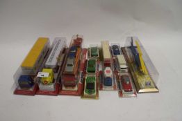 MIXED LOT : VARIOUS BOXED MAJORETTE TOY LORRIES, VEHICLES AND HELICOPTER