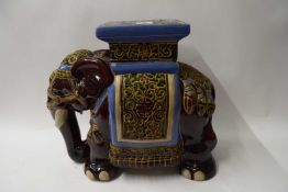 CERAMIC ELEPHANT SHAPED STOOL