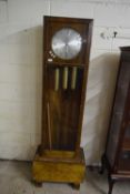 20TH CENTURY WALNUT VENEERED TRIPLE WEIGHT LONGCASE CLOCK