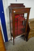 EDWARDIAN MAHOGANY AND INLAID CHINA DISPLAY CABINET, 61CM WIDE