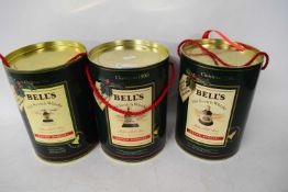 GROUP OF THREE CERAMIC BELLS SCOTCH WHISKY IN ORIGINAL CONTAINERS