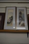 PAIR OF JAPANESE WATERCOLOURS