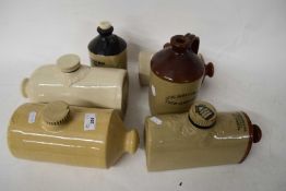 VINTAGE STONEWARE WATER BOTTLES TOGETHER WITH TWO STONEWARE JUGS