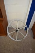 VINTAGE IRON SIX-SPOKE WHEEL, 68CM DIAM