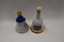 BELLS SCOTCH WHISKY DECANTERS - HM QUEEN ELIZABETH THE QUEEN MOTHER 90TH BIRTHDAY AND MARRIAGE OF